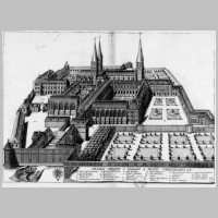 L'abbaye de Saint-Germain-des-Prés en 1687 (vue du nord), Wikipedia.jpg